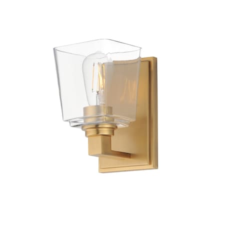 Maxim Lighting Cubos 1-Light Wall Sconce, Natural Aged Brass 21381CLNAB